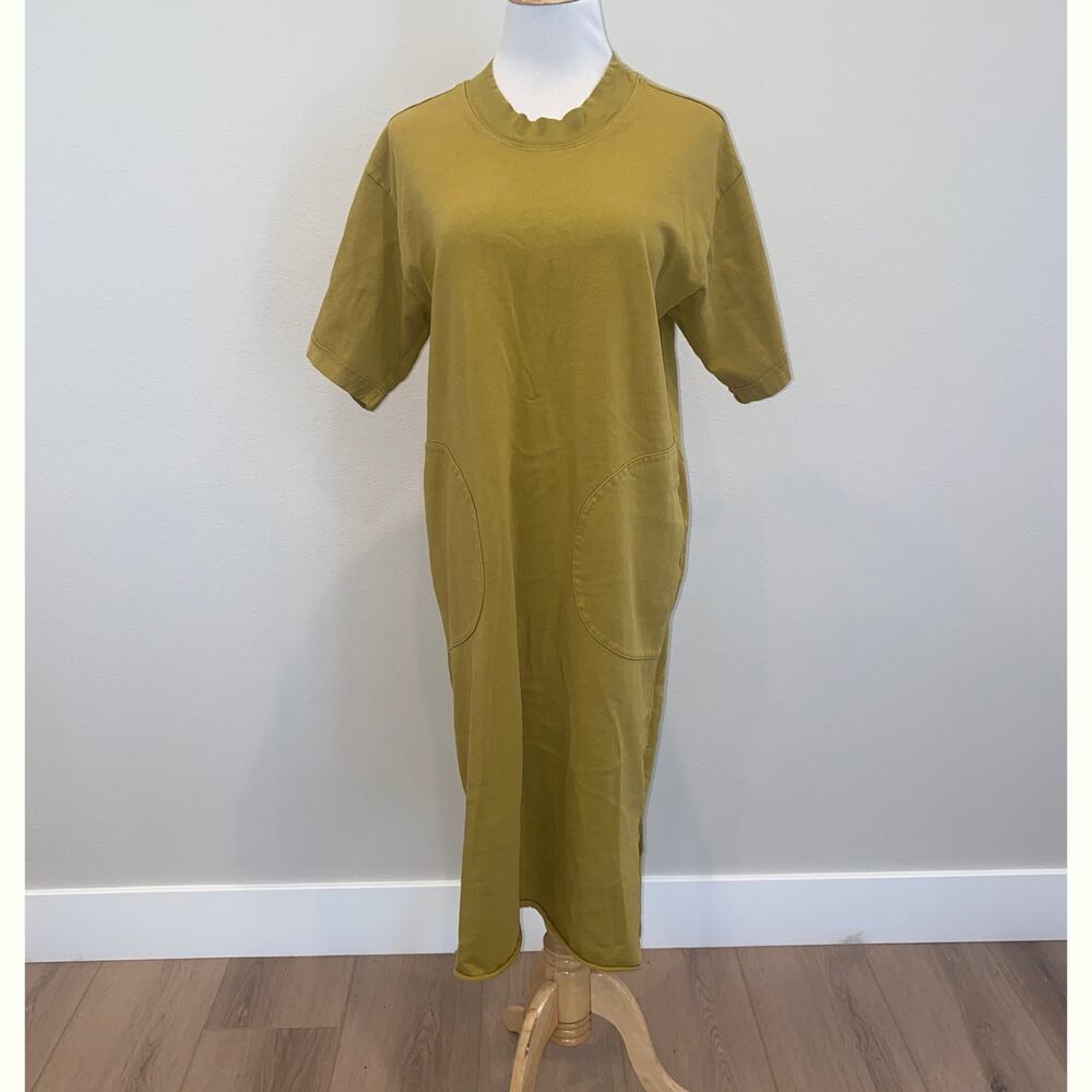 Back Beat Co. Olive Green Midi T-Shirt Dress